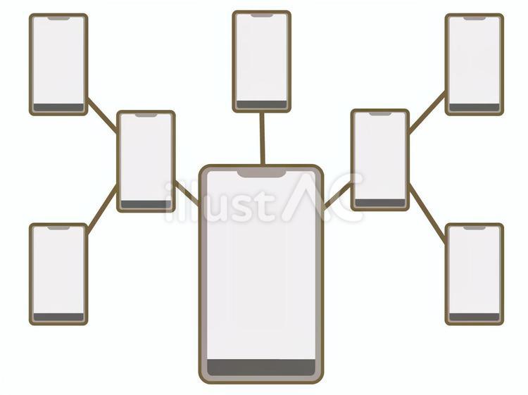 スマートフォン　つながり　連携　拡散 スマホ,スマートフォン,拡散のイラスト素材