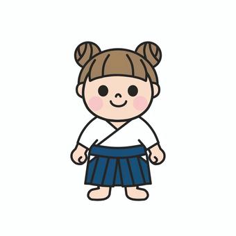 武道系の習い事がしたい袴姿の女の子3 袴,武道,道着,合気道,弓道,剣道,居相,部活,クラブ活動,部活動紹介のイラスト素材