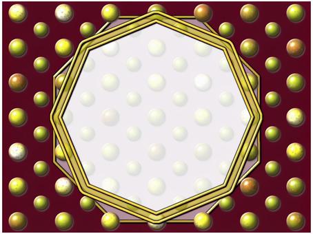 金のフレ−ム 水玉,球,ドット,柄,パターン,六角形,罫線なし,透け感,金色,金縁のイラスト素材