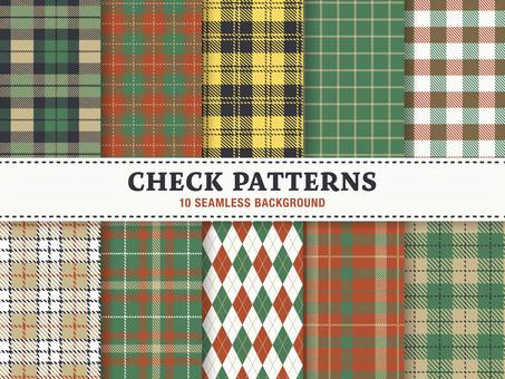 Plaid seamless pattern set, pola, latar mburi, priksa, JPG and AI