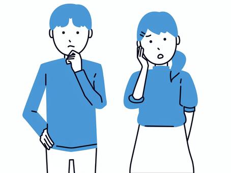 夫婦 不安 疑問 イラスト 夫婦 不安 疑問 イラスト 夫婦,疑問,不安,悩み,ポイント,男女,カップル,男性,女性,母親のイラスト素材