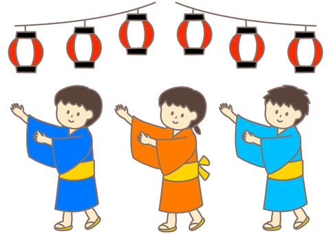 盆踊り 盆踊り,お盆,シンプル,かわいい,夏休み,夏,風物詩,祭り,夏祭り,男の子のイラスト素材