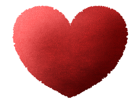 ワッペン風テクスチャな赤いハート ハート,赤,バレンタイン,アイコン,ハート型,ハートマーク,かわいい,おしゃれ,手描き,デザインのイラスト素材