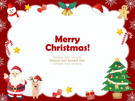 クリスマスの背景、フレーム13 クリスマス,サンタクロース,トナカイ,ひいらぎ,フレーム,背景,枠,柊,雪だるま,壁紙のイラスト素材