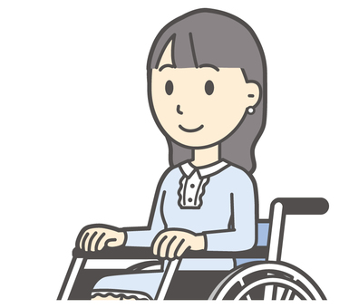  ワンピースお嬢様-293-バスト 車いす,お嬢様,女性,女の子,オシャレ,人物,かわいい,障害者,車椅子,座るのイラスト素材