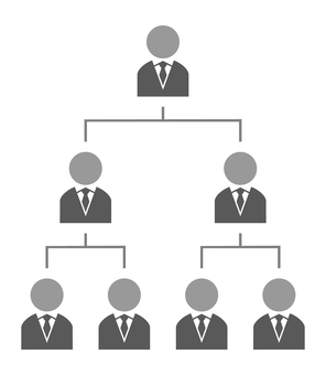ネクタイの人物の分岐図 人物,組織,フロー,チャート,アイコン,構成,チーム,グループ,ネクタイ,スーツのイラスト素材