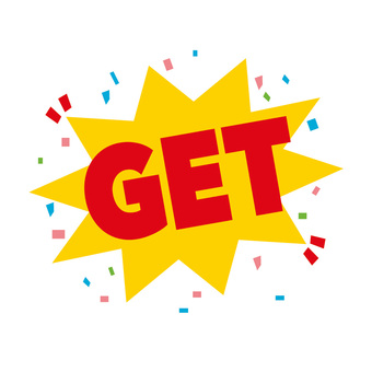 ゲット ゲット,get,獲得,景品,賞品,紙吹雪,取る,掴む,ゲーセン,ゲームセンターのイラスト素材