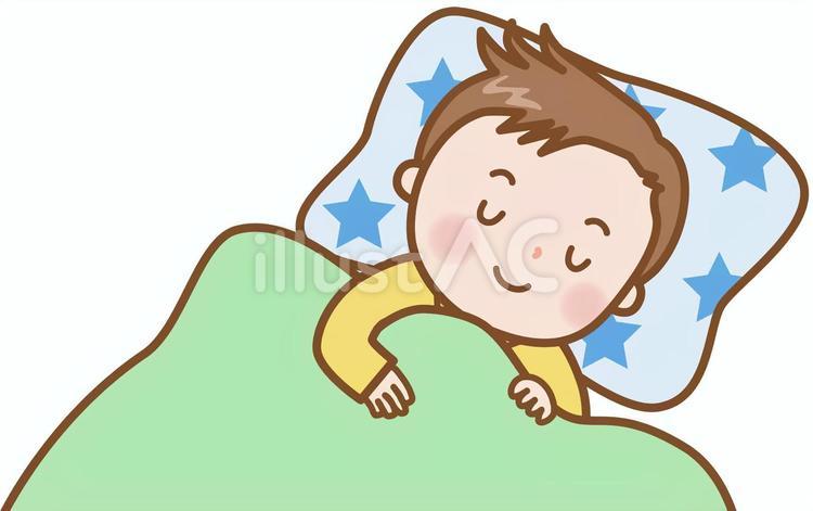 男の子：熟睡 熟睡,睡眠,春眠のイラスト素材