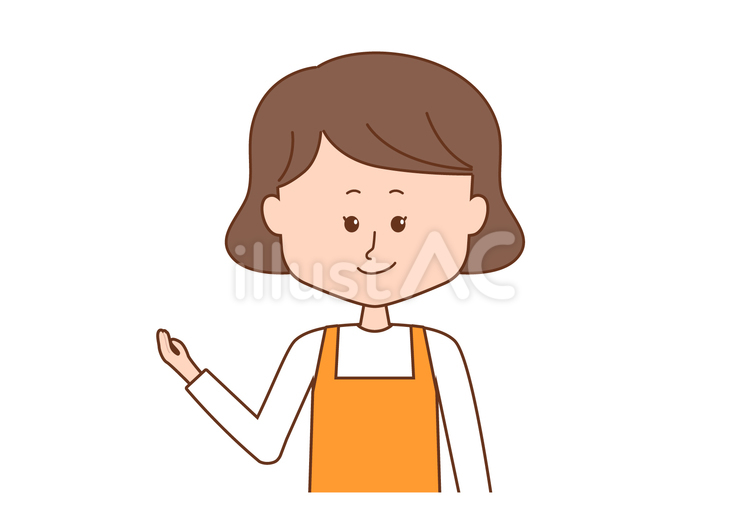 案内する主婦（上半身） 案内,女性,主婦のイラスト素材