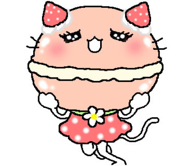 Illustration, cat, macaroon, tiny, 