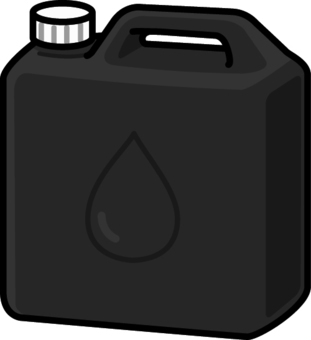 黒のポリタンクです。 ポリタンク,シンプル,プラスチック,容器,給水,燃料,ジュリカン,水タンク,災害,備蓄のイラスト素材