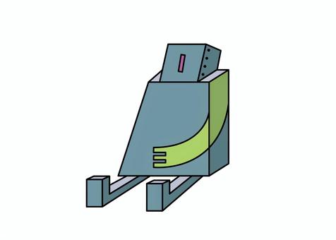 ロボット_色バリ_食った ロボット,食った,満腹,人工知能,おもちゃ,機械のイラスト素材