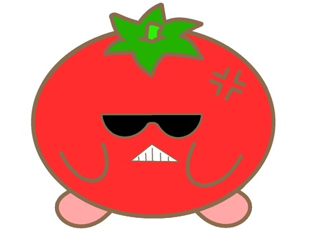 Tomato icon with angry sunglasses, , JPG and PNG