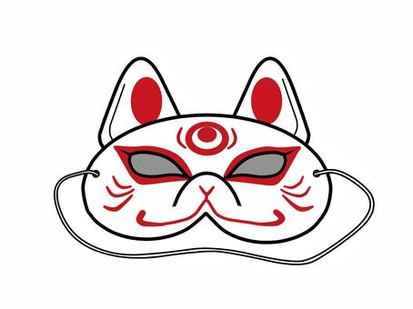狐のお面 狐面,お面,祭,和風,キツネ,縁日,秋祭り,伝統,日本文化,動物のイラスト素材