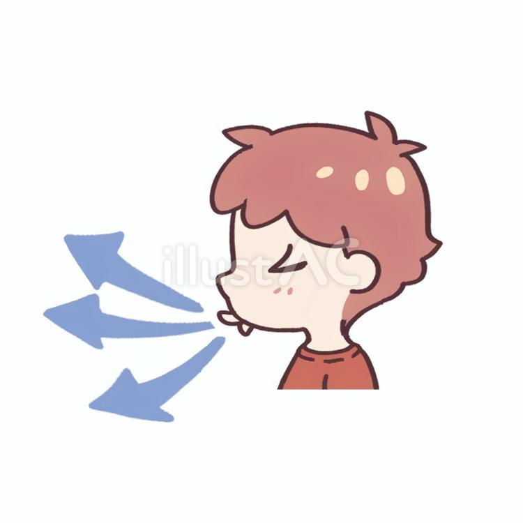 息を吹く男の子 男の子,男子,幼児のイラスト素材
