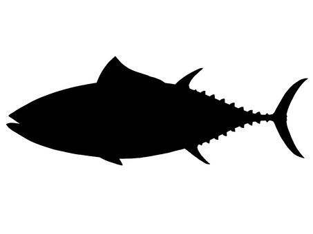 クロマグロシルエット マグロ,シルエット,クロマグロ,本マグロ,トロのイラスト素材