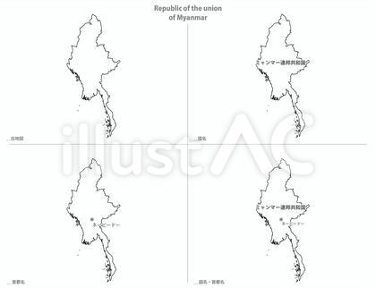 白地図-ミャンマー連邦共和国