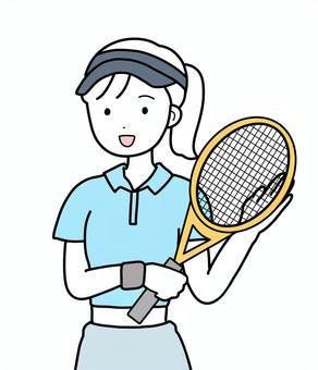 シンプルテニスプレーヤー(c) シンプルテニスプレーヤー(c) シンプル,人,女,テニス選手,ラケット,テニスプレーヤー,ポロシャツ,ポニーテール,サンバイザー,部活のイラスト素材
