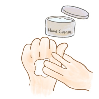 ハンドクリーム（グレー）フタ ハンドクリーム,保湿,手,乾燥,クリーム,スキンケア,手荒れ,キレイ,美容,手の甲のイラスト素材