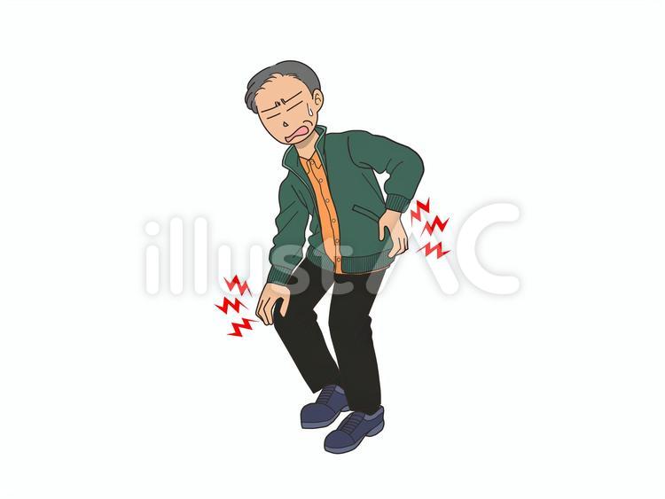 関節痛に悩む男性04 健康,関節痛,腰痛のイラスト素材
