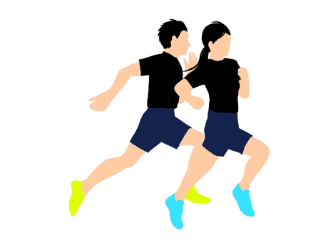 徒競走 陸上部,短距離,長距離,徒競走,ランナー,スポーツ,運動,陸上,走る,学生のイラスト素材