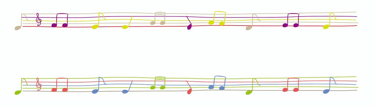 カラフル音符 カラフル音符 音符,手書き,楽譜,五線譜,カラフル,ナチュラル,かわいい,おしゃれのイラスト素材