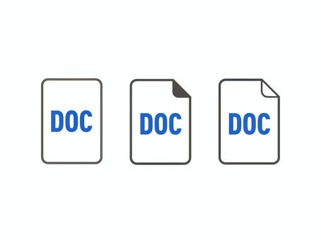 ＜doc＞拡張子ファイルアイコン ファイル,文字入り,アイコン,ドキュメント,データ,シンプル,フラット,角丸,四角,かわいいのイラスト素材
