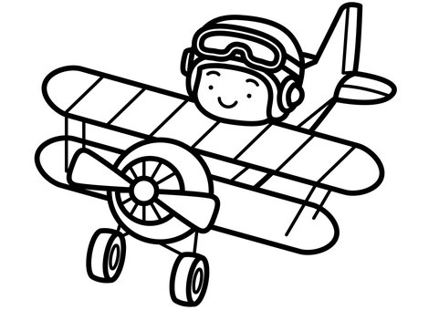 プロペラ機-1c プロペラ機,飛行機,乗り物,パイロット,操縦者,操縦,飛ぶ,職業,ヘルメット,ゴーグルのイラスト素材