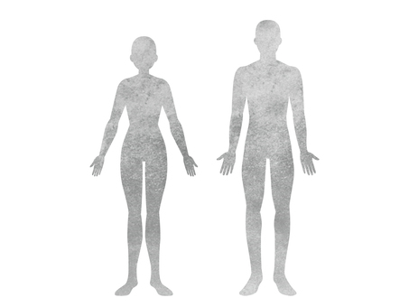 人体シルエット水彩03 人体,ボディ,手,足,頭,体,人物,シルエット,医療,健康のイラスト素材