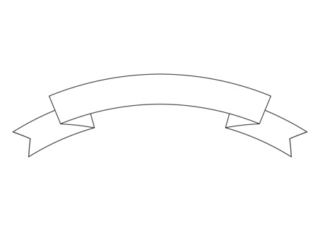 リボンのアイコン/輪郭線有 アイコン,シンプル,リボン,フレーム,リボン枠,飾り枠,バナー,テロップ,飾り,ギフトのイラスト素材