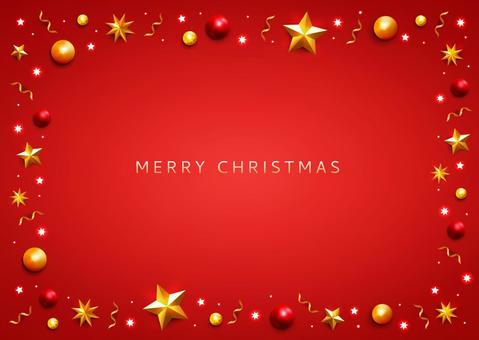 Red frame with sparkling ornaments and stars, Red frame with sparkling ornaments and stars, christmas, background, frame,