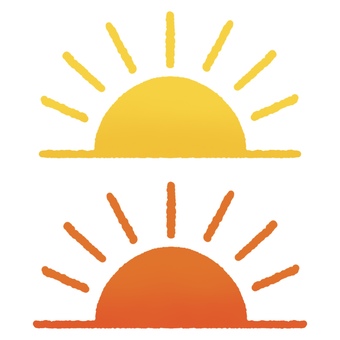 日の出　日の入り　アイコン 天気,太陽,お日様,線,日の入り,日の出,天気予報,朝,夕方,夕日のイラスト素材