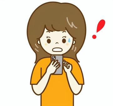 スマホでびっくり スマホ,見る,スマートフォン,ネット,主婦,女性,sns,情報,電話,メッセージのイラスト素材