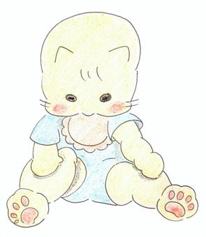 自分の足を触るねこ赤ちゃん