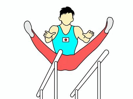 体操 平行棒,体操,競技,種目,スポーツ,運動,人,人物,男性,選手のイラスト素材