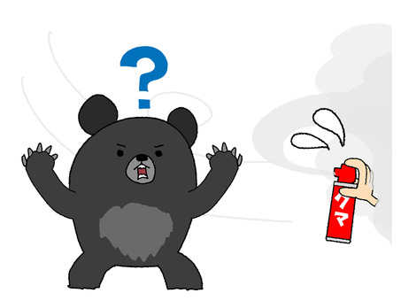 強風 強風,注意喚起,クマよけ,スプレー,缶,噴射,pop調,手描き,挿絵,ワンポイントのイラスト素材