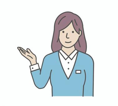 女性会社員イラスト / 薦める・紹介する 人物,紹介,日本人,女性,会社員,ol,薦める,ナビゲーション,ご案内,ガイダンスのイラスト素材