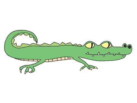 ワニ ワニ,怖い,牙,生き物,pop調,手描き,挿絵,ワンポイント,素材,商用可のイラスト素材