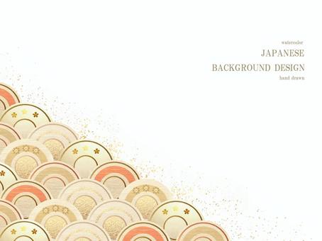 New Year's card golden Qinghai wave Japan background 89 New Year's card golden Qinghai wave Japan background 89