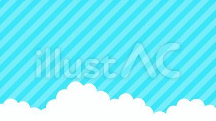 16:9背景 斜ストライプ青空と入道雲E