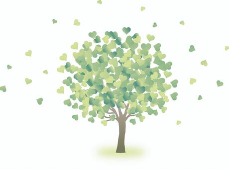 ハートの木 木,ハート,四季,季節,やさしい,グラデーション,カラフル,春,夏,グリーンのイラスト素材