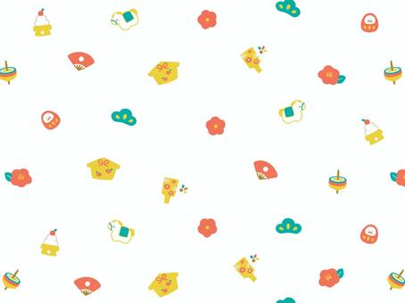 かわいい午年のお正月・年賀状背景壁紙 かわいい午年のお正月・年賀状背景壁紙 午,午年,年賀状,お正月,和柄,和風,パターン,背景,壁紙,かわいいのイラスト素材