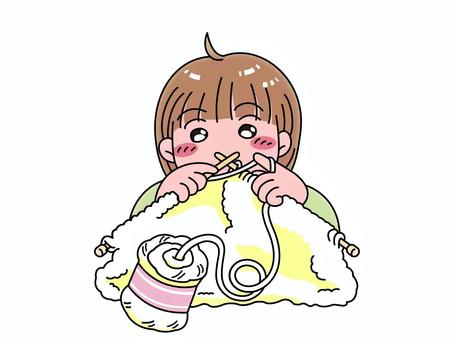 編み物に夢中、熱中（カラー版）