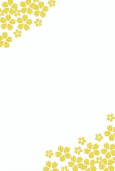 金の桜ポストカード 葉書,縦,桜,金,植物,ポストカード,ガーリー,余白,枠,綺麗のイラスト素材