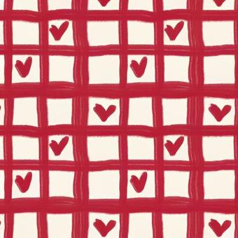 ハートチェックレッド 2月14日,2月,冬,バレンタインデー,イベント,チェック,ハート,模様,プレゼント,ギフトのイラスト素材