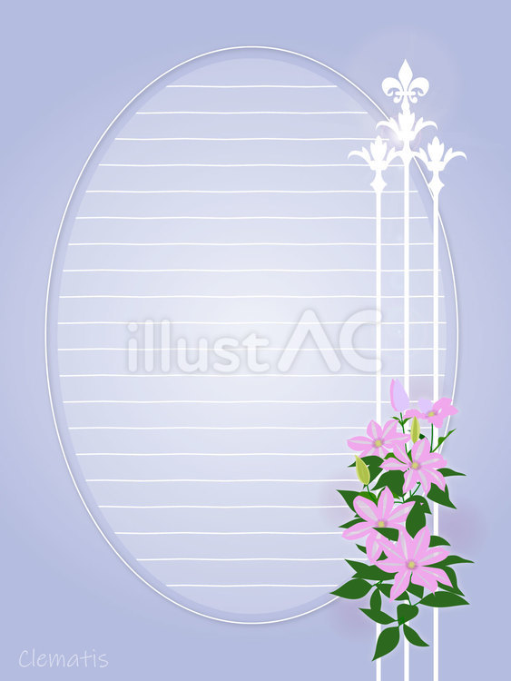 7月の花クレマチス 花,フラワー,ボタニカルのイラスト素材