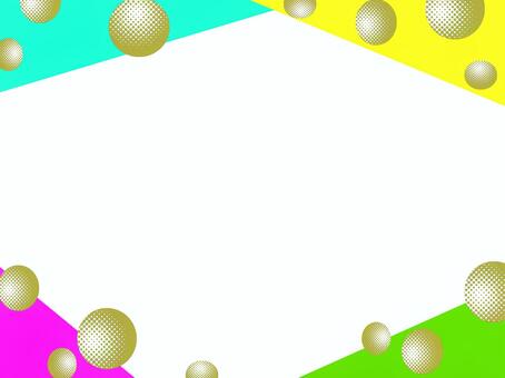 Illustration, frame, polka dot, gold, 