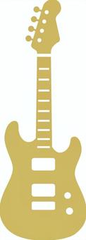 ピクトグラムのベージュのエレキギターです ピクトグラム,エレキギター,シンプル,ミュージシャン,音楽,楽器,ロック,弦楽器,バンド,コンサートのイラスト素材