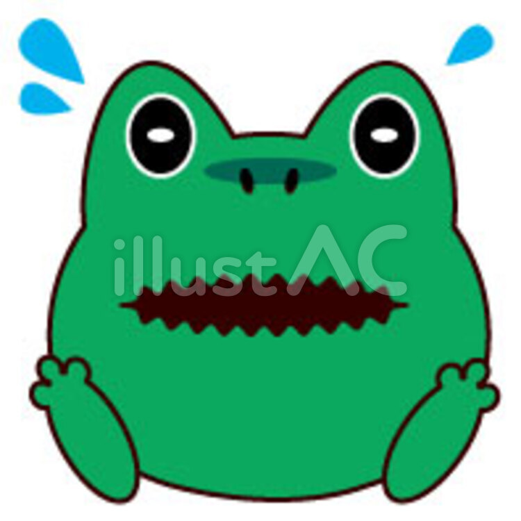 蛙-焦り顔 蛙,かえる,カエルのイラスト素材