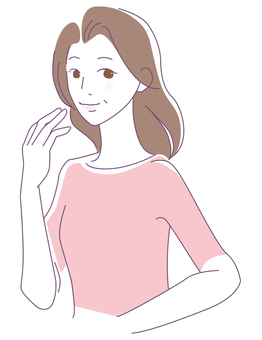 人物_ 女性笑顔 人物,女性,主婦,40代,50代,笑顔のイラスト素材